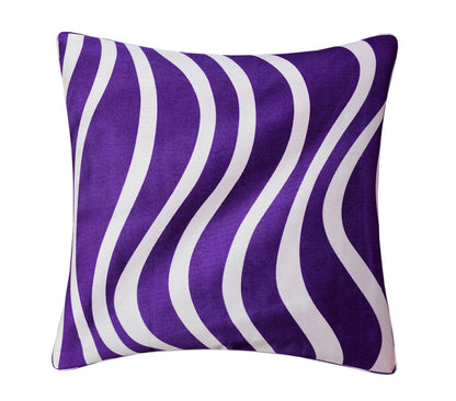 Bigger Fish Set of 5 Digital Print Polycotton Cushion Covers - Purple (16x16 Inches)