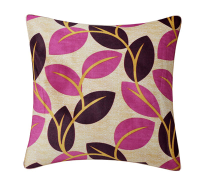 Bigger Fish Set of 5 Digital Print Polycotton Cushion Covers - Wine (16x16 Inches)