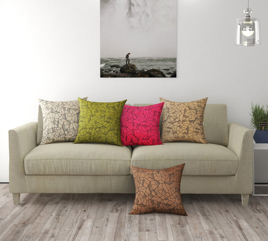 Bigger Fish Set of 5 Suede Cushion Covers - Multi (16x16 Inches)