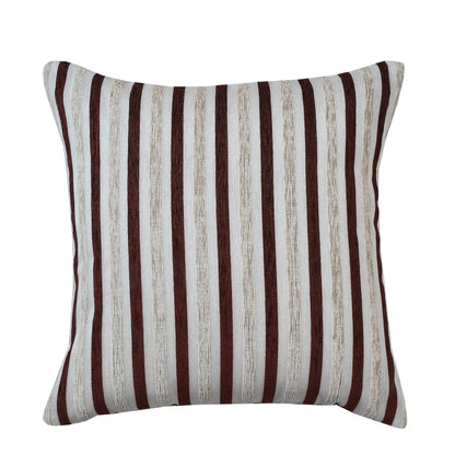 Bigger Fish Set of 5 Tissue Chenille Striped Cushion Covers - Brown (16x16 Inches)