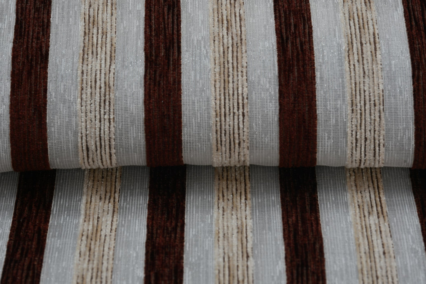 Bigger Fish Set of 5 Tissue Chenille Striped Cushion Covers - Brown (16x16 Inches)