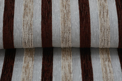 Bigger Fish Set of 5 Tissue Chenille Striped Cushion Covers - Brown (16x16 Inches)