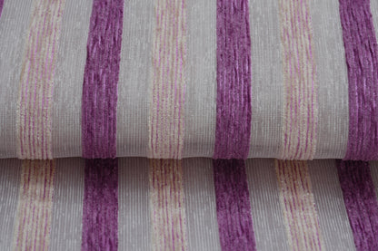 Bigger Fish Set of 5 Tissue Chenille Striped Cushion Covers - Lavender (16x16 Inches)