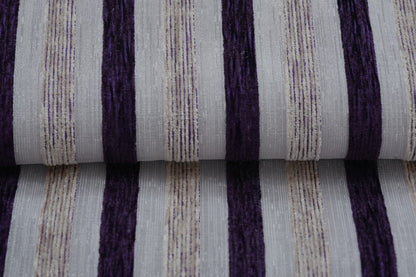 Bigger Fish Set of 5 Tissue Chenille Striped Cushion Covers - Purple (16x16 Inches)