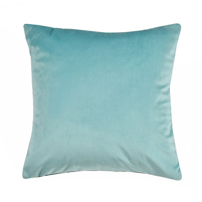Bigger Fish Set of 5 Plain Velvet Cushion Covers - L Blue (16x16 Inches)