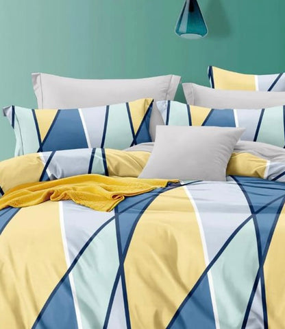 Bigger Fish 240 TC Poly cotton King Size Bedsheet 108x108 Inch with 2 Pillow Cover (Multicolor)
