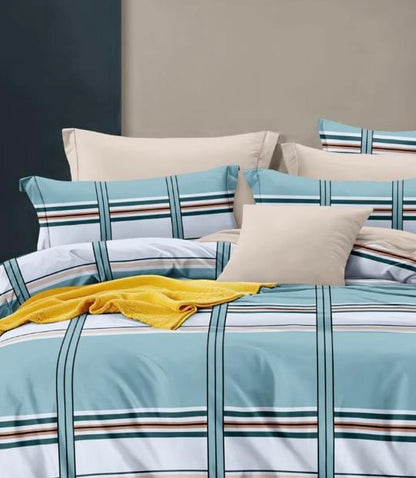 Bigger Fish 240 TC Poly cotton King Size Bedsheet 108x108 Inch with 2 Pillow Cover (Multicolor)