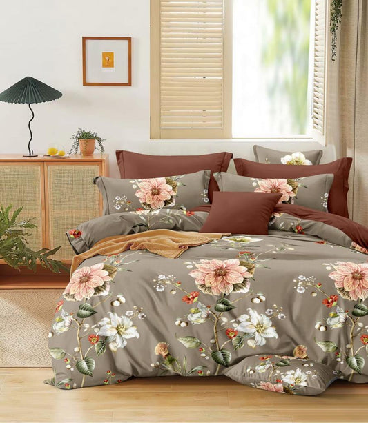 Bigger Fish 240 TC Poly cotton King Size Bedsheet 108x108 Inch with 2 Pillow Cover (Multicolor)
