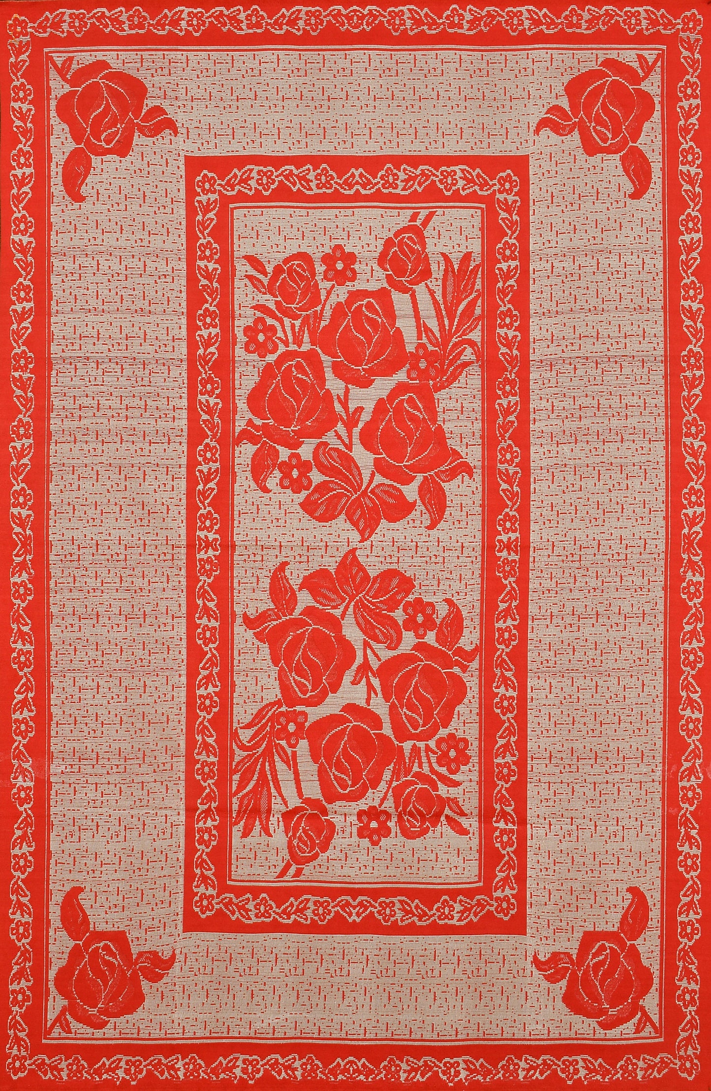 Bigger Fish Polycotton Printed 6-8 Seater Decorative 60x90 Inch Dining Table Cover (Maroon)