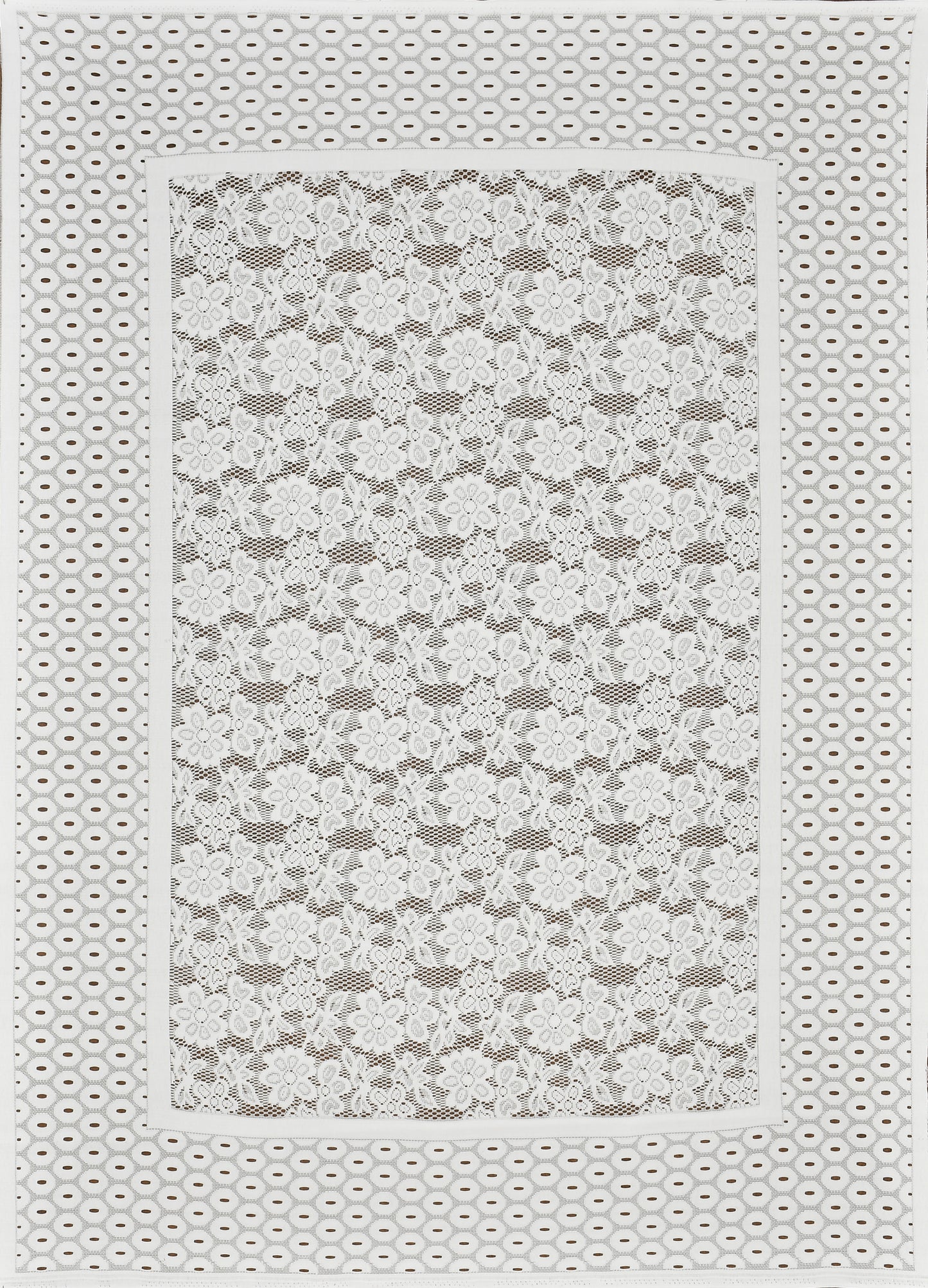 Bigger Fish Polycotton Printed 6-8 Seater Decorative 60x90 Inch Dining Table Cover (White)