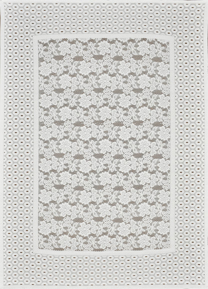 Bigger Fish Polycotton Printed 6-8 Seater Decorative 60x90 Inch Dining Table Cover (White)