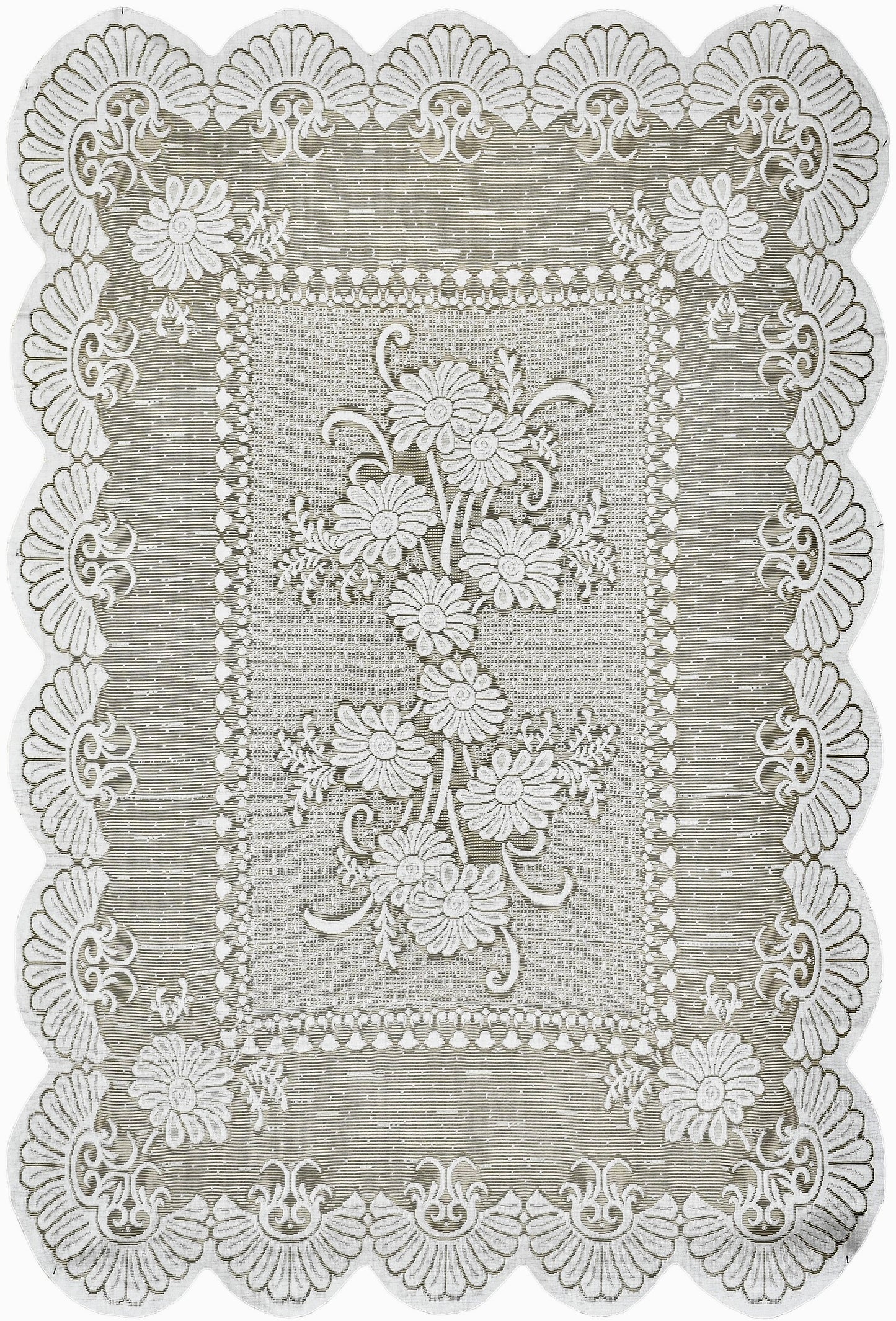 Bigger Fish Polycotton Floral Design Printed 6-8 Seater Decorative 60x90 Inch Dining Table Cover (Brown)
