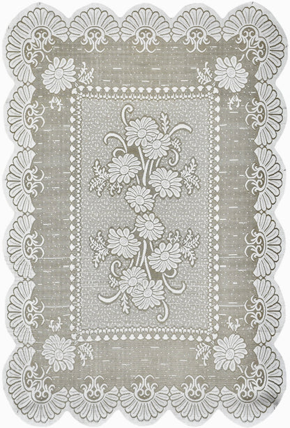 Bigger Fish Polycotton Floral Design Printed 6-8 Seater Decorative 60x90 Inch Dining Table Cover (Brown)