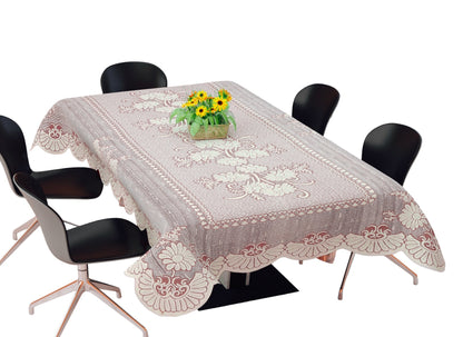Bigger Fish Polycotton Floral Design Printed 6-8 Seater Decorative 60x90 Inch Dining Table Cover (Maroon)