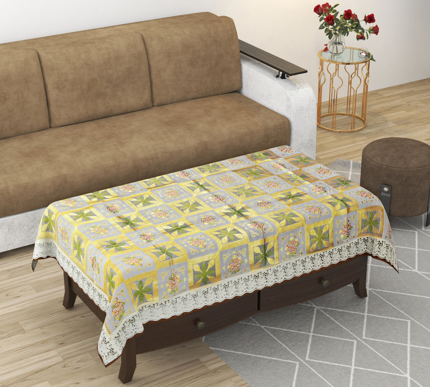 Bigger Fish Waterproof PVC 4 Seater Center Table Cover (40x60 inch) -