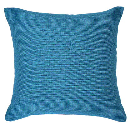 Bigger Fish Set of 5 Plain Jute 16x16 Inch Aqua Cushion Covers