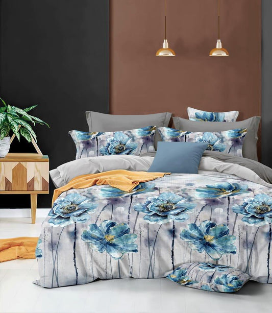 Bigger Fish  240 TC Polycotton Double  Bedsheet 90x100 Inch with 2 Pillow Cover