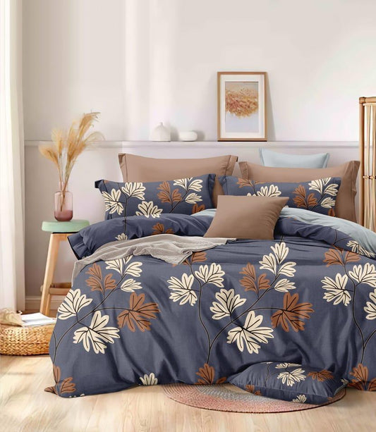 Bigger Fish  240 TC Polycotton Double  Bedsheet 90x100 Inch with 2 Pillow Cover