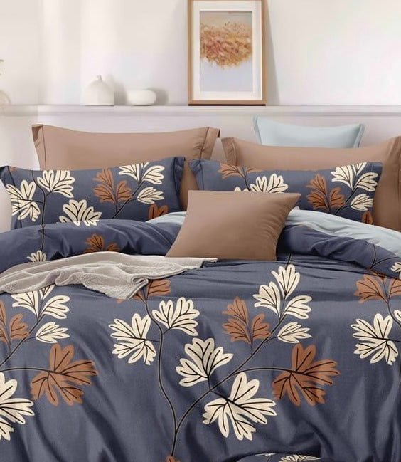 Bigger Fish  240 TC Polycotton Double  Bedsheet 90x100 Inch with 2 Pillow Cover