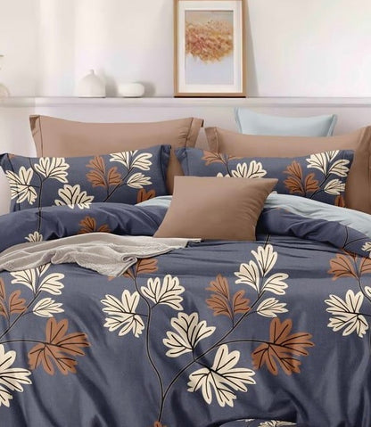 Bigger Fish  240 TC Polycotton Double  Bedsheet 90x100 Inch with 2 Pillow Cover