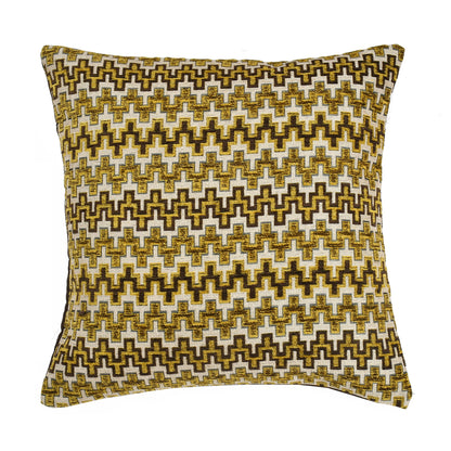 Bigger Fish Set of 5 Chenille Cushion Covers - Yellow (16x16 Inches)