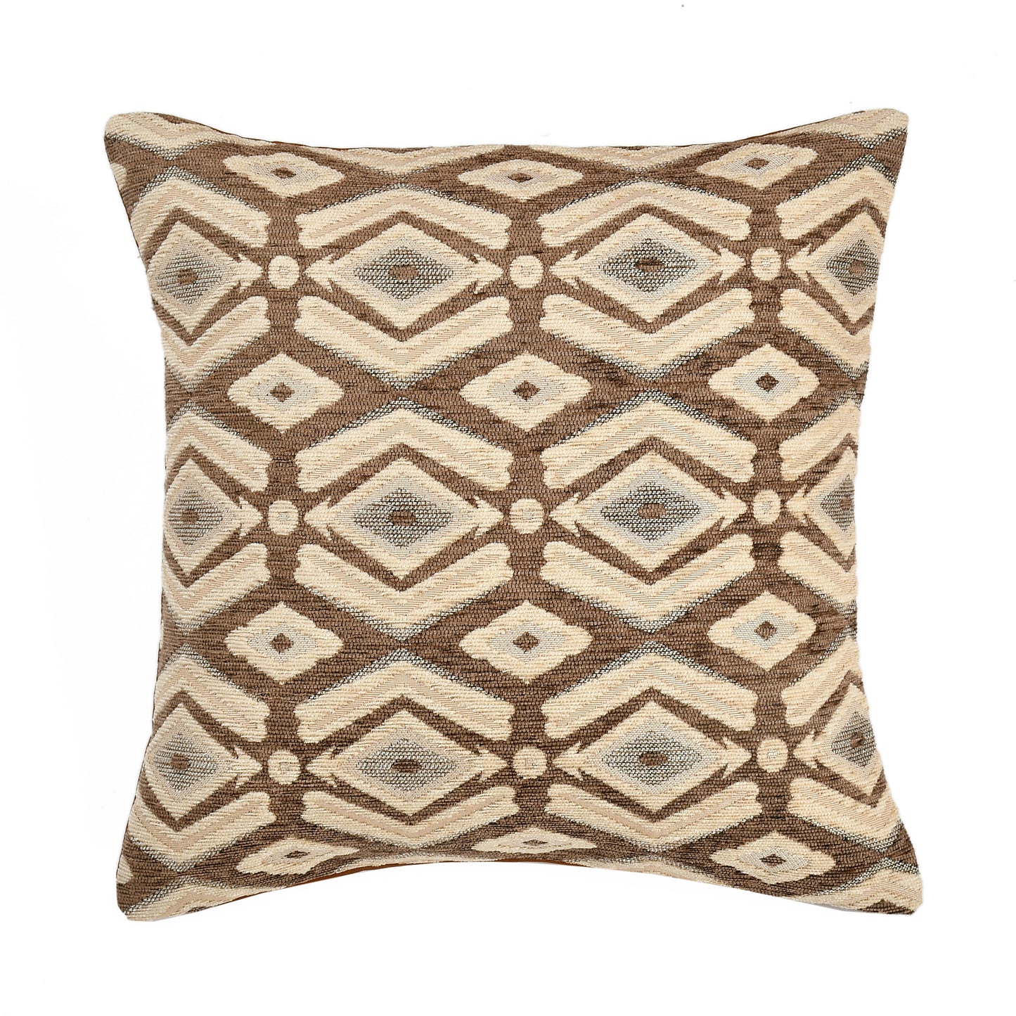 Bigger Fish Set of 5 Chenille Cushion Covers - Brown (16x16 Inches)