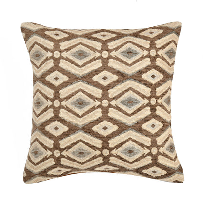 Bigger Fish Set of 5 Chenille Cushion Covers - Brown (16x16 Inches)