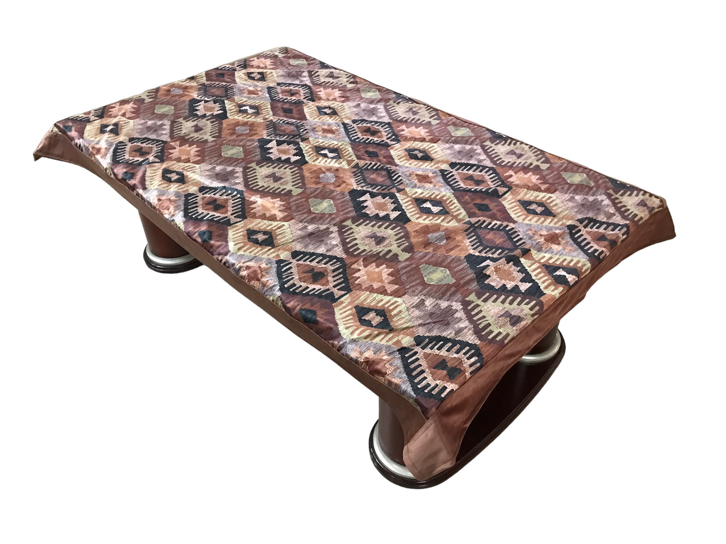 Bigger Fish Velvet 40x60 Inch Brown 4 Seater Center Table Cover - Premium Quality & Style