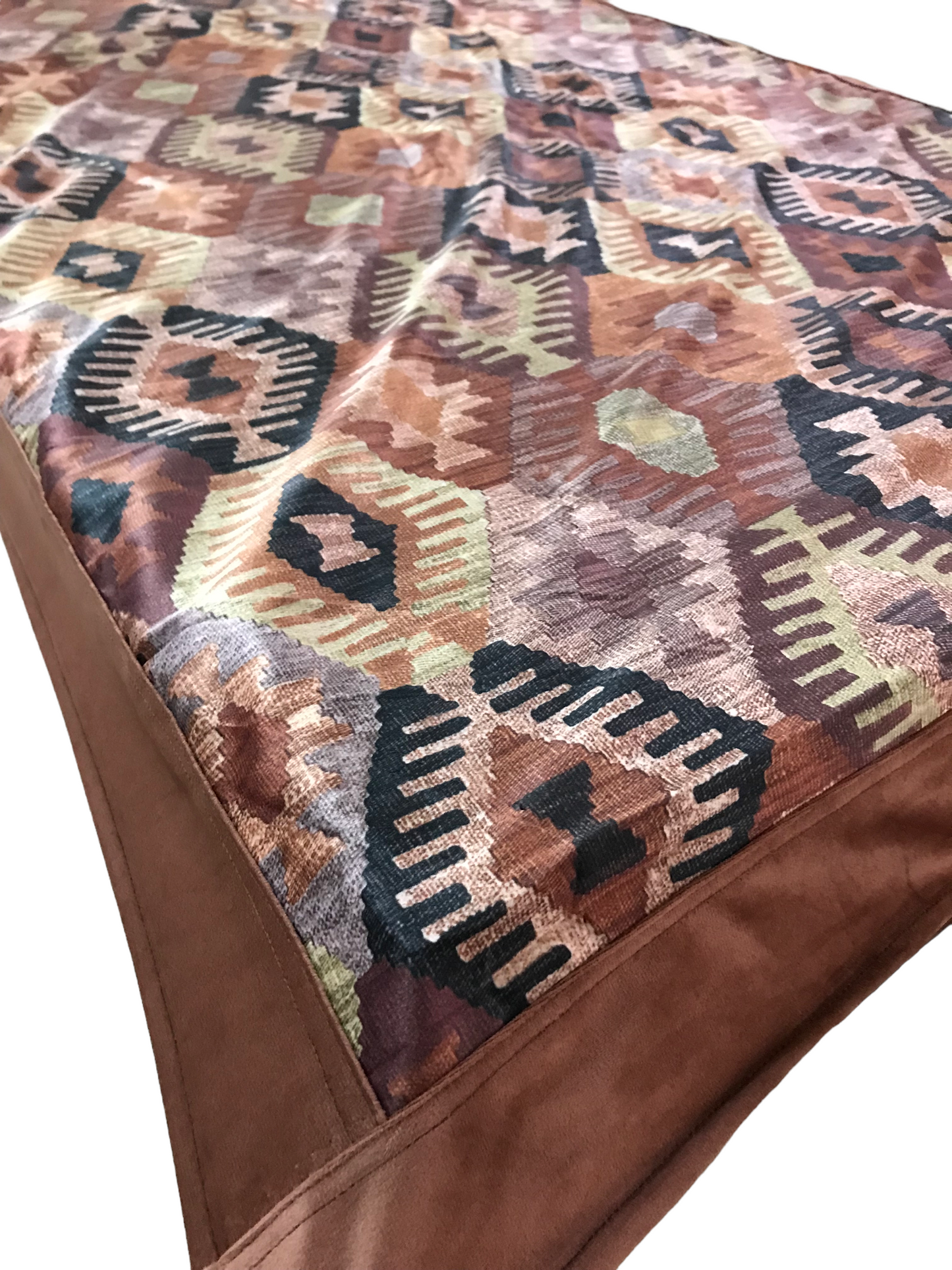 Bigger Fish Velvet 40x60 Inch Brown 4 Seater Center Table Cover - Premium Quality & Style