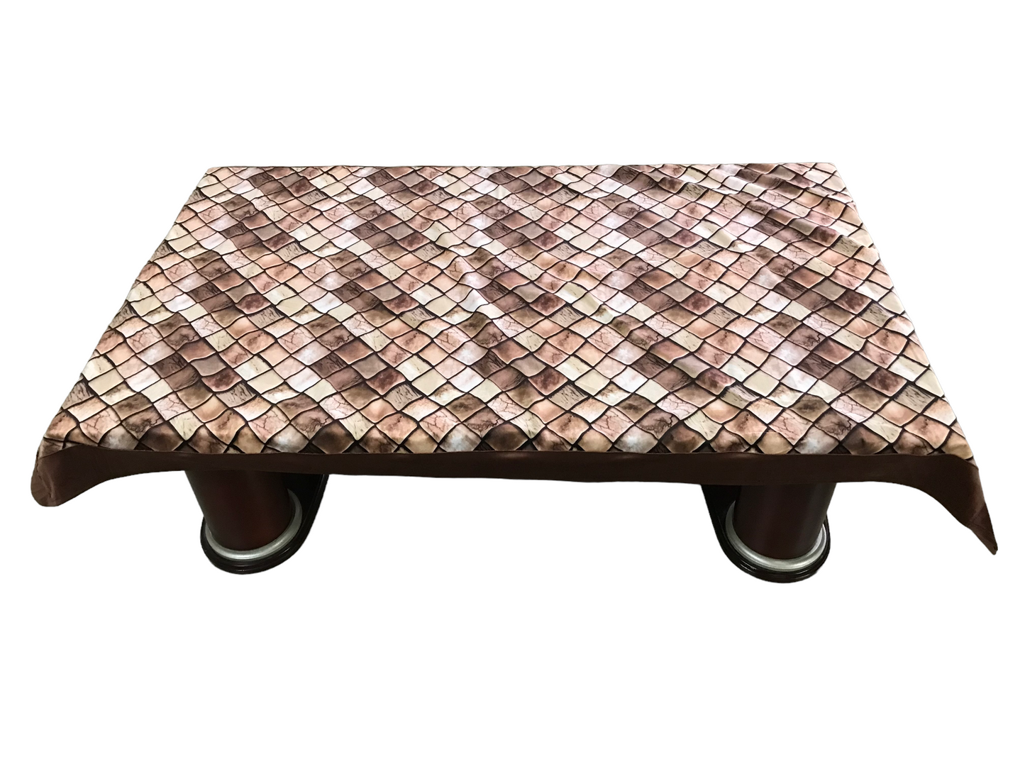 Bigger Fish Velvet 40x60 Inch Brown 4 Seater Center Table Cover - Premium Quality & Style