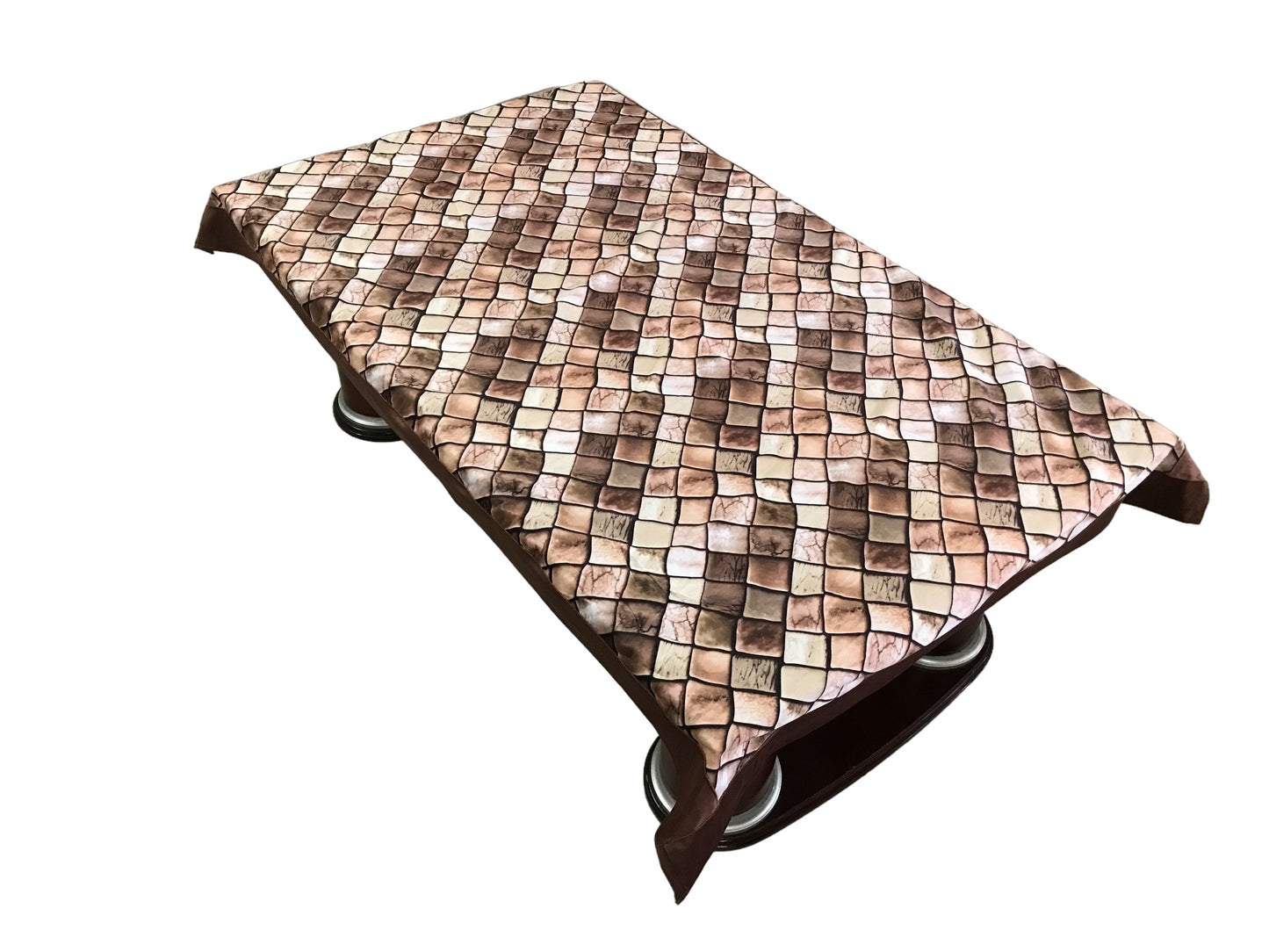 Bigger Fish Velvet 40x60 Inch Brown 4 Seater Center Table Cover - Premium Quality & Style