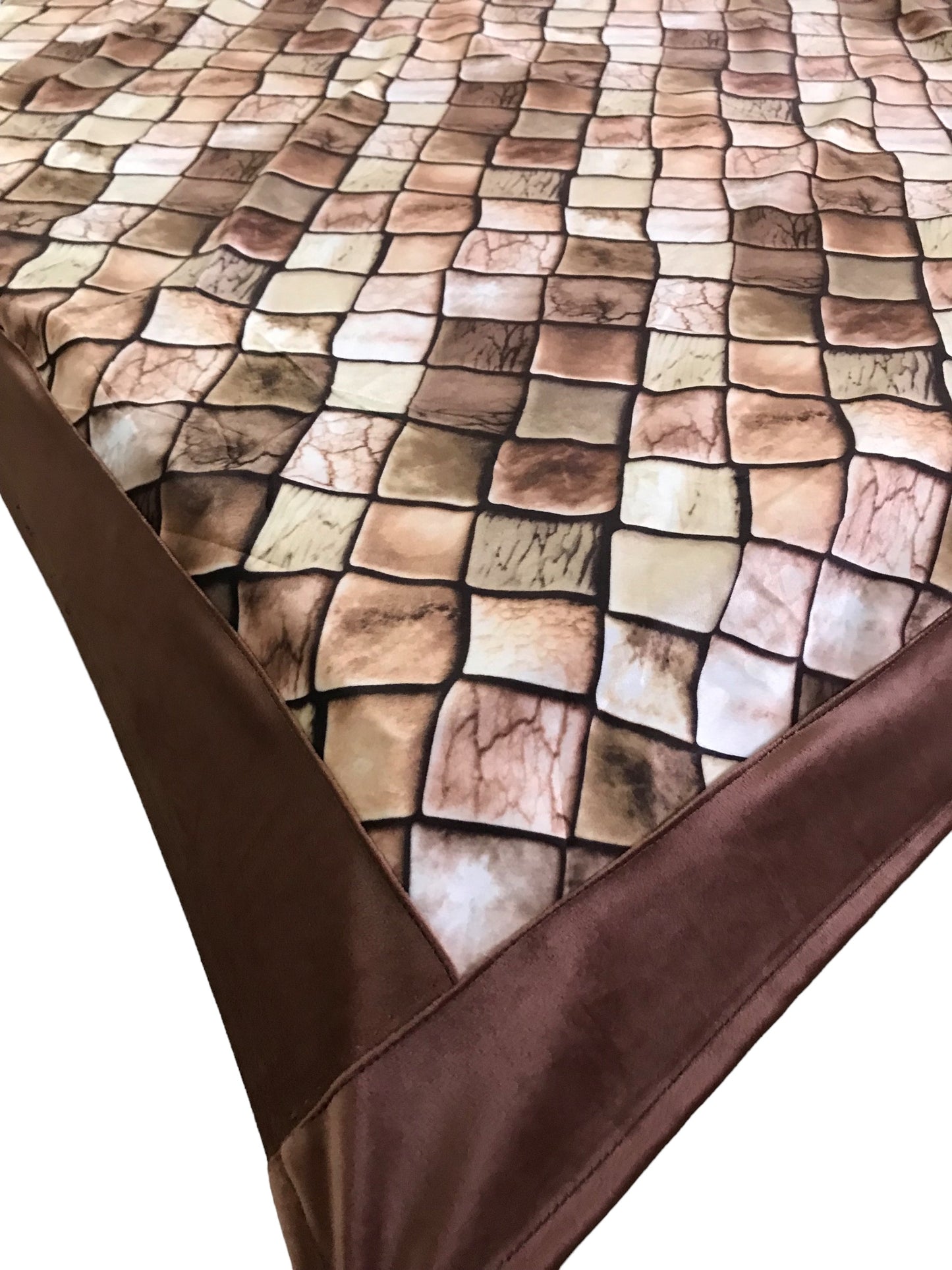 Bigger Fish Velvet 40x60 Inch Brown 4 Seater Center Table Cover - Premium Quality & Style