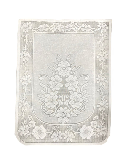 Bigger Fish Poly Cotton Net Fabric 5 Seater Sofa Cover 10 Pieces with 40x60 Center Table Cover Combo (Cream)