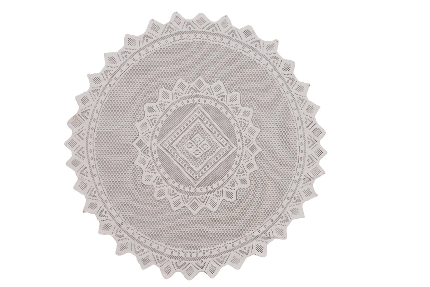 Bigger Fish Luxorious Poly Cotton 2 Seater Round Center Table Cover/Table Cloth ( 40 inch Round) - White