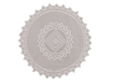 Bigger Fish Luxorious Poly Cotton 2 Seater Round Center Table Cover/Table Cloth ( 40 inch Round) - White
