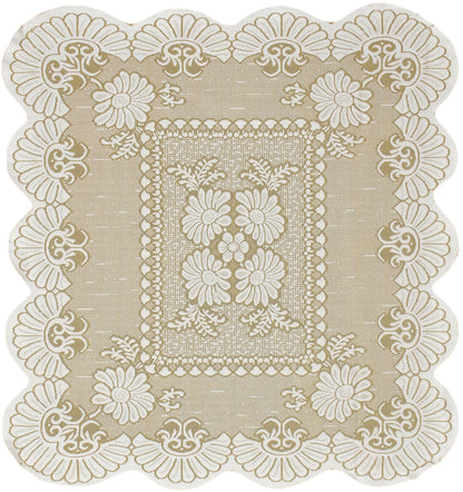 Bigger Fish Poly cotton 40x40 Inch Cream 2 Seater BB Plain Small Center Table Cover - Premium Quality & Style