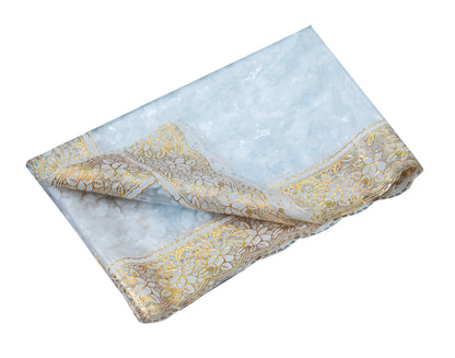 Bigger Fish PVC 6-8 Seater 60x90 Inch Dotted Diamond Marble Gold Lace Table Cover