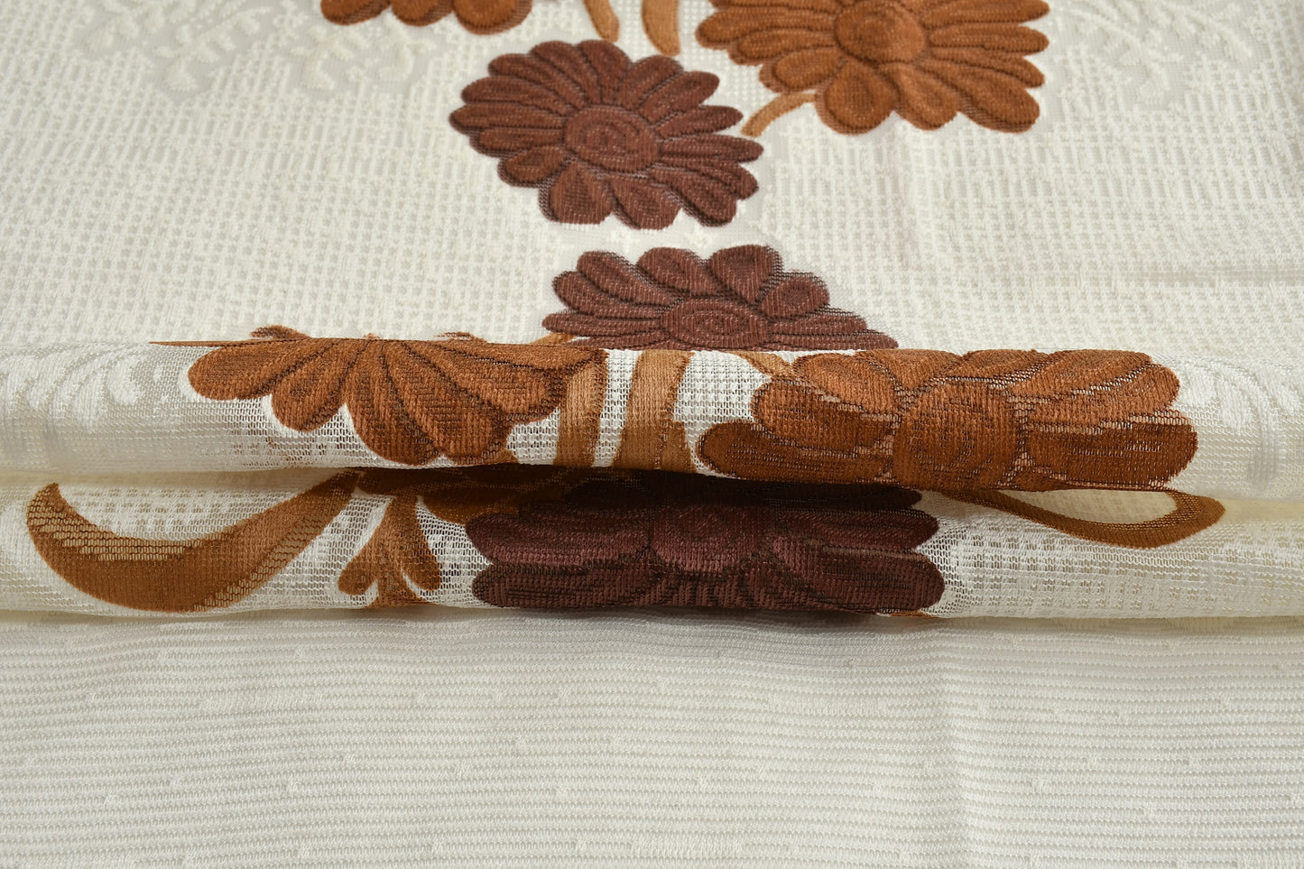 Bigger Fish Poly cotton 40x60 Inch Brown 4 Seater Printed Center Table Cover - Premium Quality & Style