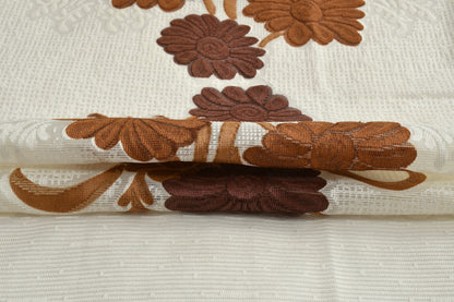Bigger Fish Poly cotton 40x60 Inch Brown 4 Seater Printed Center Table Cover - Premium Quality & Style