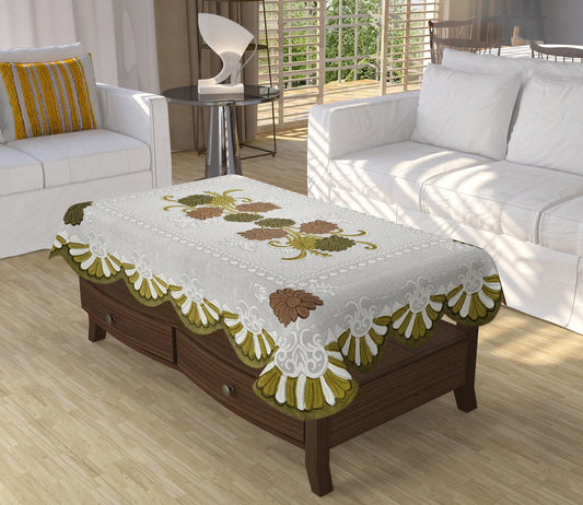 Bigger Fish Poly cotton 40x60 Inch Green 4 Seater Printed Center Table Cover - Premium Quality & Style