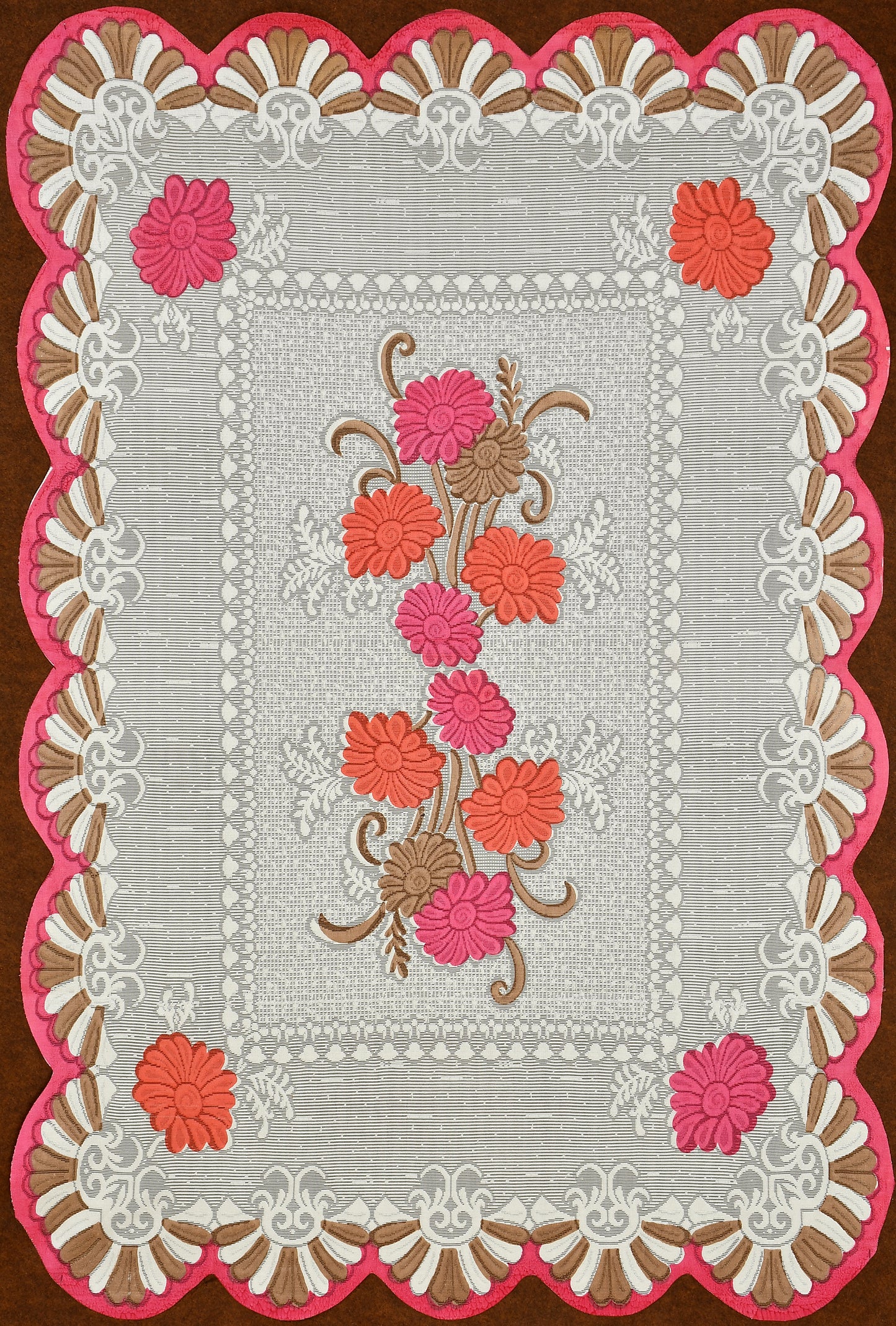 Bigger Fish Poly cotton 40x60 Inch Pink 4 Seater Printed Center Table Cover - Premium Quality & Style