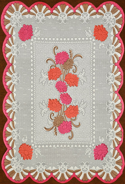 Bigger Fish Poly cotton 40x60 Inch Pink 4 Seater Printed Center Table Cover - Premium Quality & Style