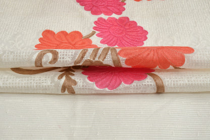 Bigger Fish Poly cotton 40x60 Inch Pink 4 Seater Printed Center Table Cover - Premium Quality & Style