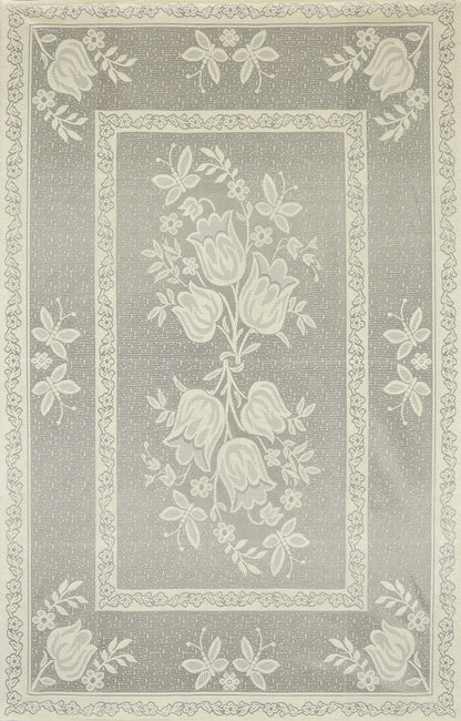 Bigger Fish Poly cotton 40x60 Inch Cream 4 Seater Lily Plain Center Table Cover - Premium Quality & Style