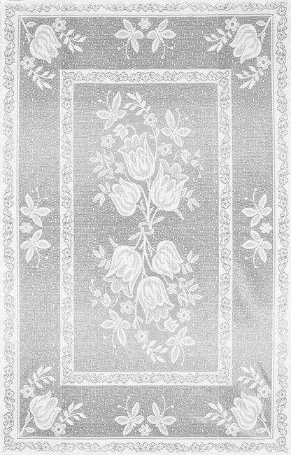 Bigger Fish Poly cotton 40x60 Inch White 4 Seater Lily Plain Center Table Cover - Premium Quality & Style