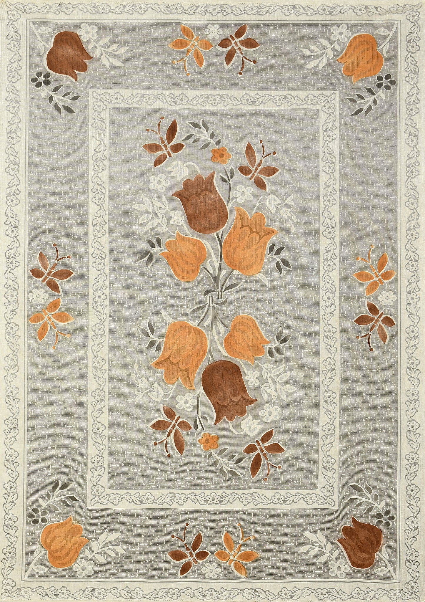 Bigger Fish Poly cotton 40x60 Inch Brown 4 Seater Lily Plain Center Table Cover - Premium Quality & Style