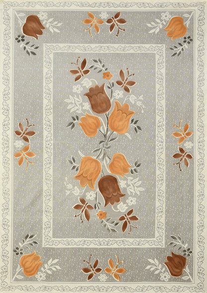 Bigger Fish Poly cotton 40x60 Inch Brown 4 Seater Lily Plain Center Table Cover - Premium Quality & Style