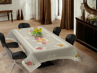 Bigger Fish Poly Cotton Floral 6-8 Seater 60x90 Inch Wine Print Dining Table Cover