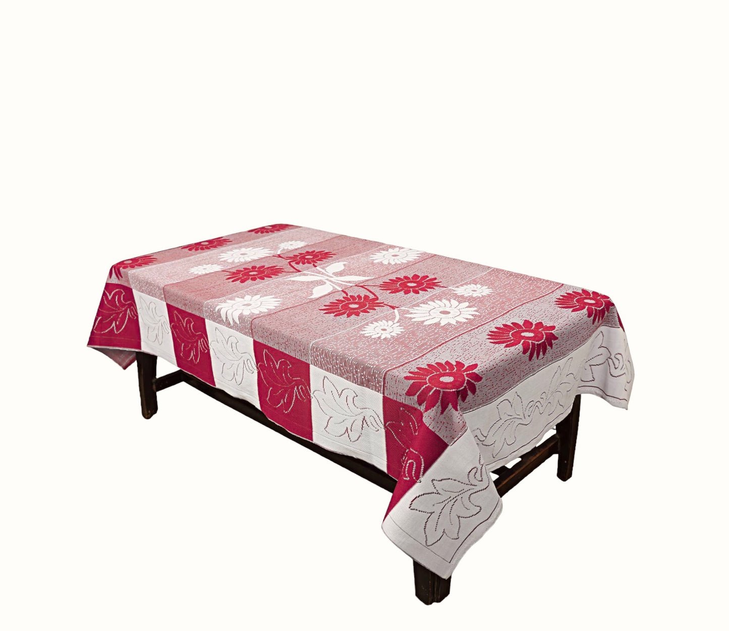 Bigger Fish Poly cotton 40x60 Inch Maroon 4 Seater Center Table Cover - Premium Quality & Style