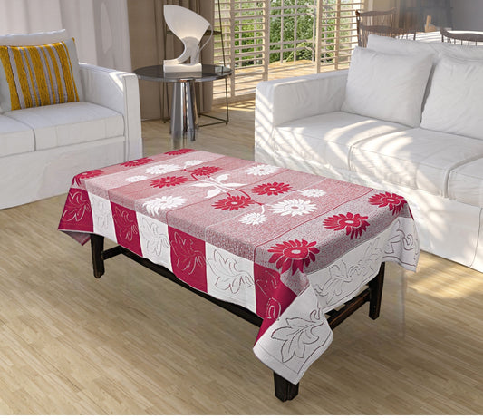 Bigger Fish Poly cotton 40x60 Inch Maroon 4 Seater Center Table Cover - Premium Quality & Style
